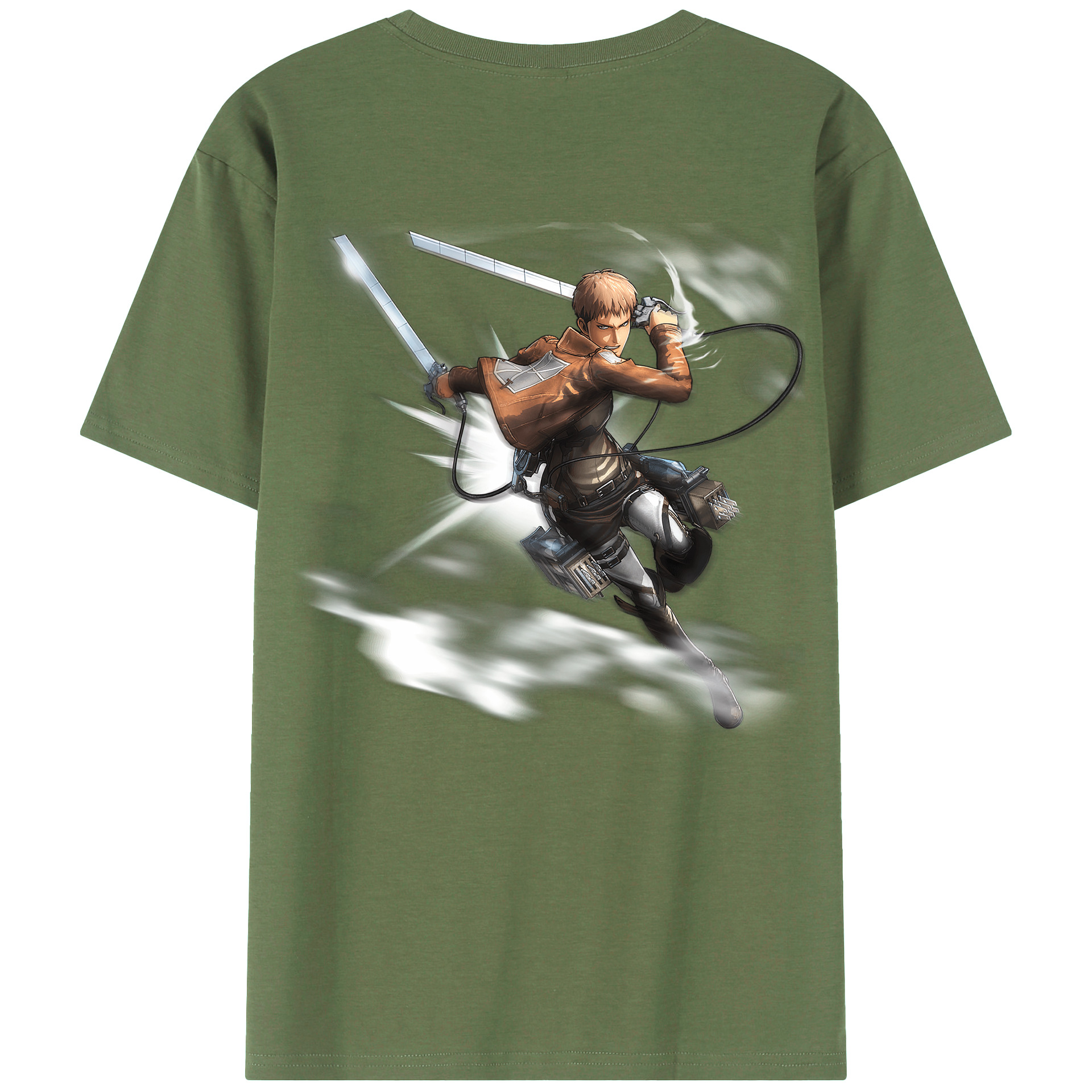 （画像用） 進撃の巨人 ジャン・キルシュタイン Attack on Titan Jean Kirstein 綿100％ メンズ半袖Tシャツ（バックプリント） 通気性